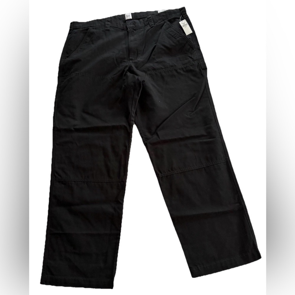 GAP Carpenter Pants Mens 38x30 Black Utility Work Pants NWT Relaxed Fit
